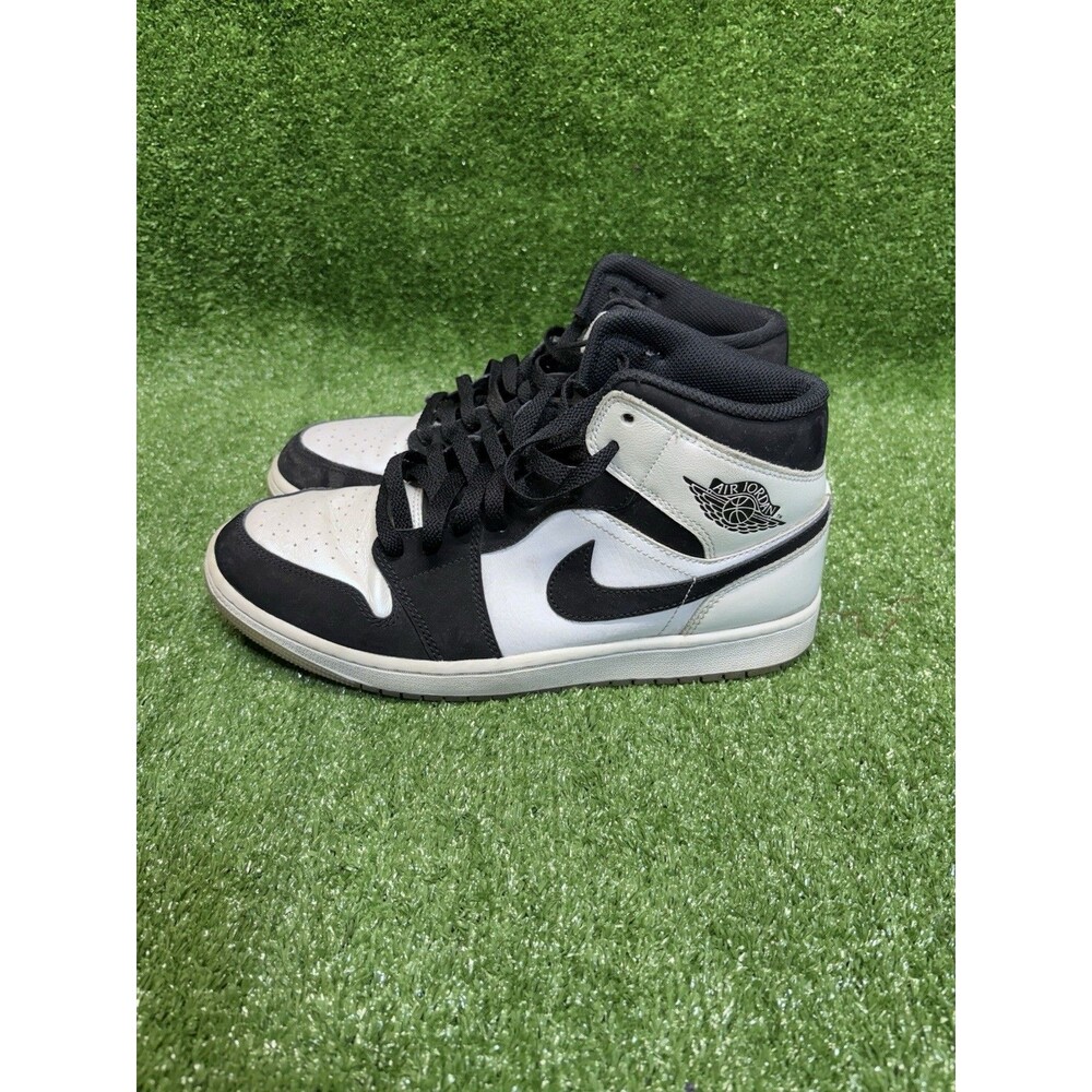 Air Jordan 1 Mid SE Diamond Men's 9.5 Mid Top Sneakers Black/White DH6933-100